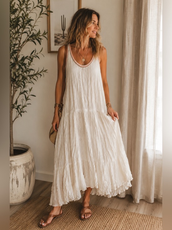 Free People Dresses & Skirts - Free People Cream Tiered Maxi Dress